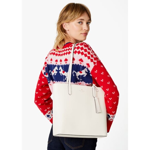 New Kate Spade Jana Tote Saffiano Leather Meringue - Picture 4 of 5